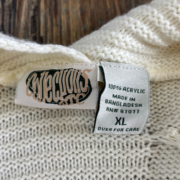 Collections Etc Cable Knit Long Sleeve Layering Cardigan Womens XL Cream 31” L - Picture 6 of 9